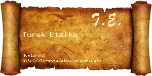 Turek Etelka névjegykártya
